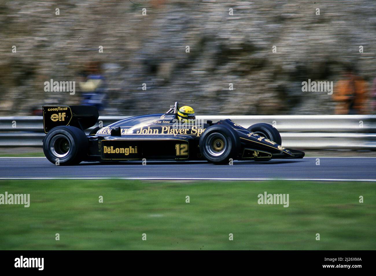 Ayrton Senna da Silva (BRA) Lotus 98T Renault 2. Position Stockfoto