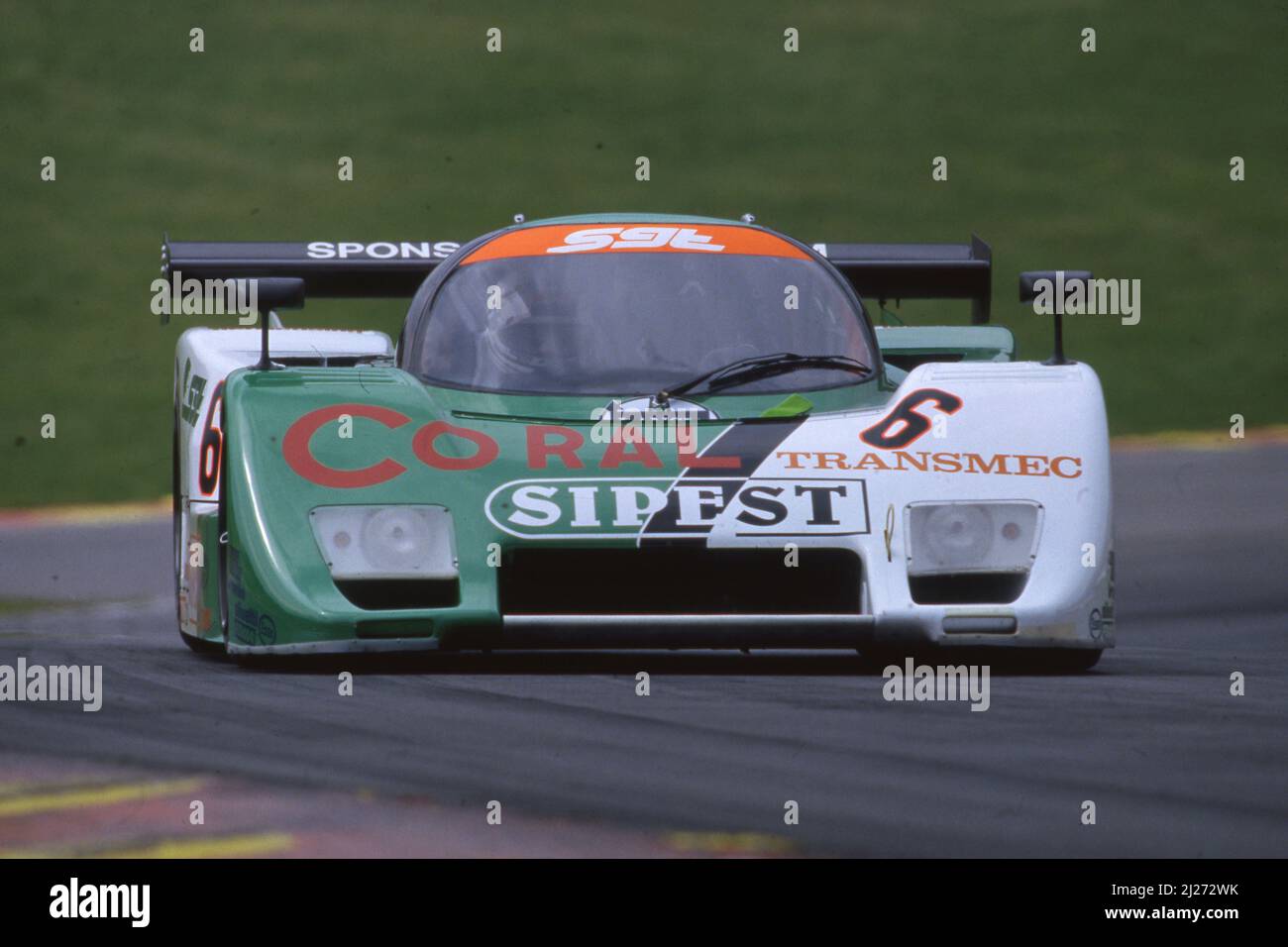 Bruno Giacomelli (ITA) Andrea de Cesaris (ITA) Lancia LC2 Cl1 Sponsor Geest Team Stockfoto