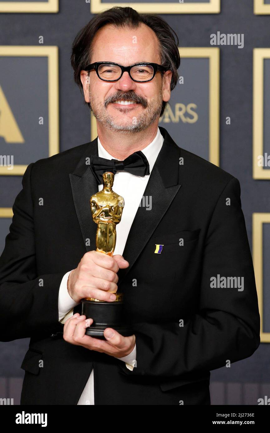 Joe Walker im Presseraum für die Academy Awards 94. - Presseraum 2, Dolby Theater, Los Angeles, CA 27. März 2022. Foto: Priscilla Grant/Everett Collection Stockfoto