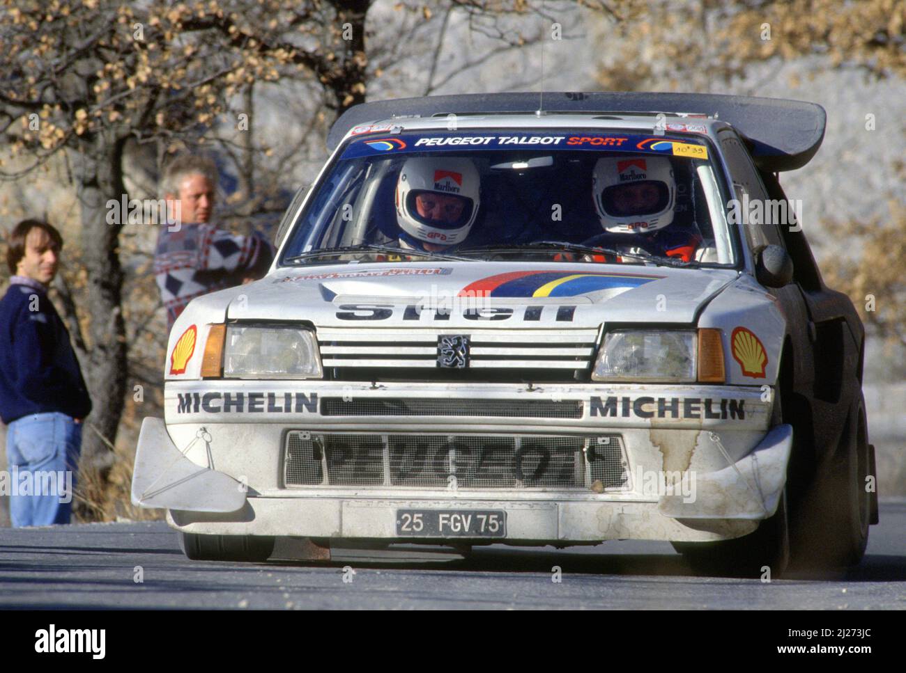 Juha Kankkunen (FIN) Juha Piironen (FIN) Peugeot 205 T16 E2 Peugeot Talbot Sport Stockfoto