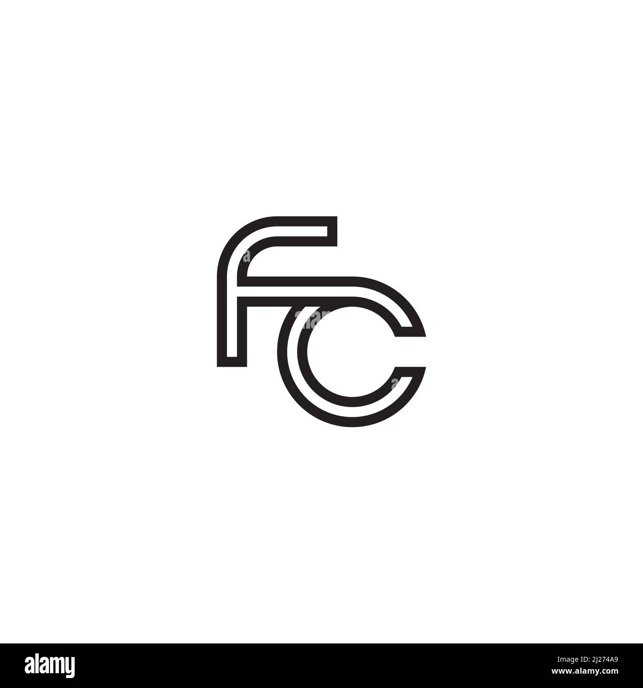 FC-Logo oder -Icon-Design Stock Vektor