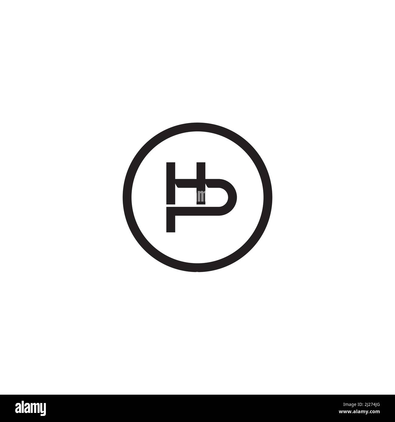 HP oder PH-Logo oder -Symbol mit dem Buchstaben Stock Vektor
