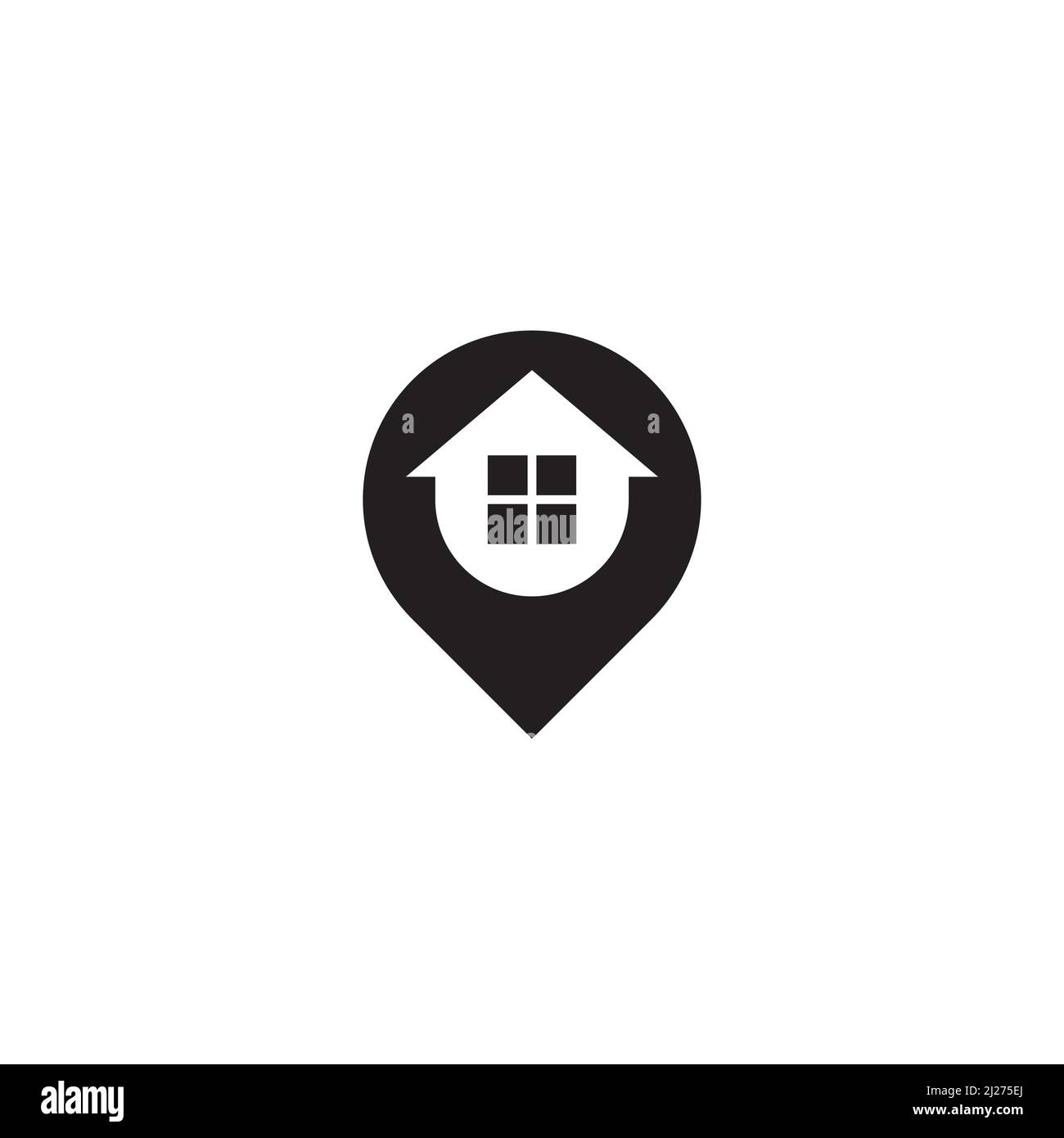 Standortmarkierung und House-Logo oder Icon-Design Stock Vektor