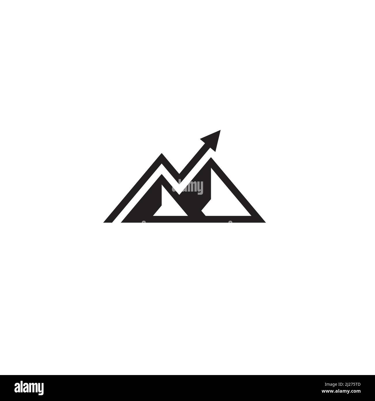 Berg- und Pfeillogo oder Ikonen-Design Stock Vektor