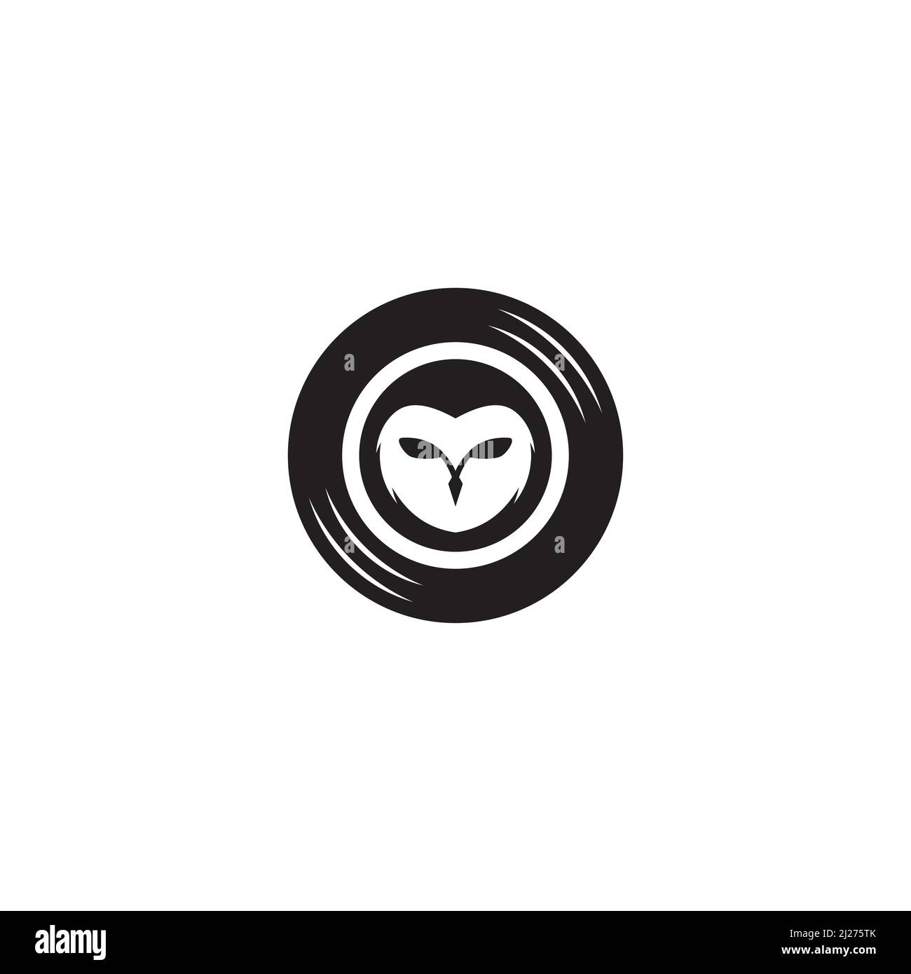 Eule und Vinyl Record Logo oder Icon Design Stock Vektor
