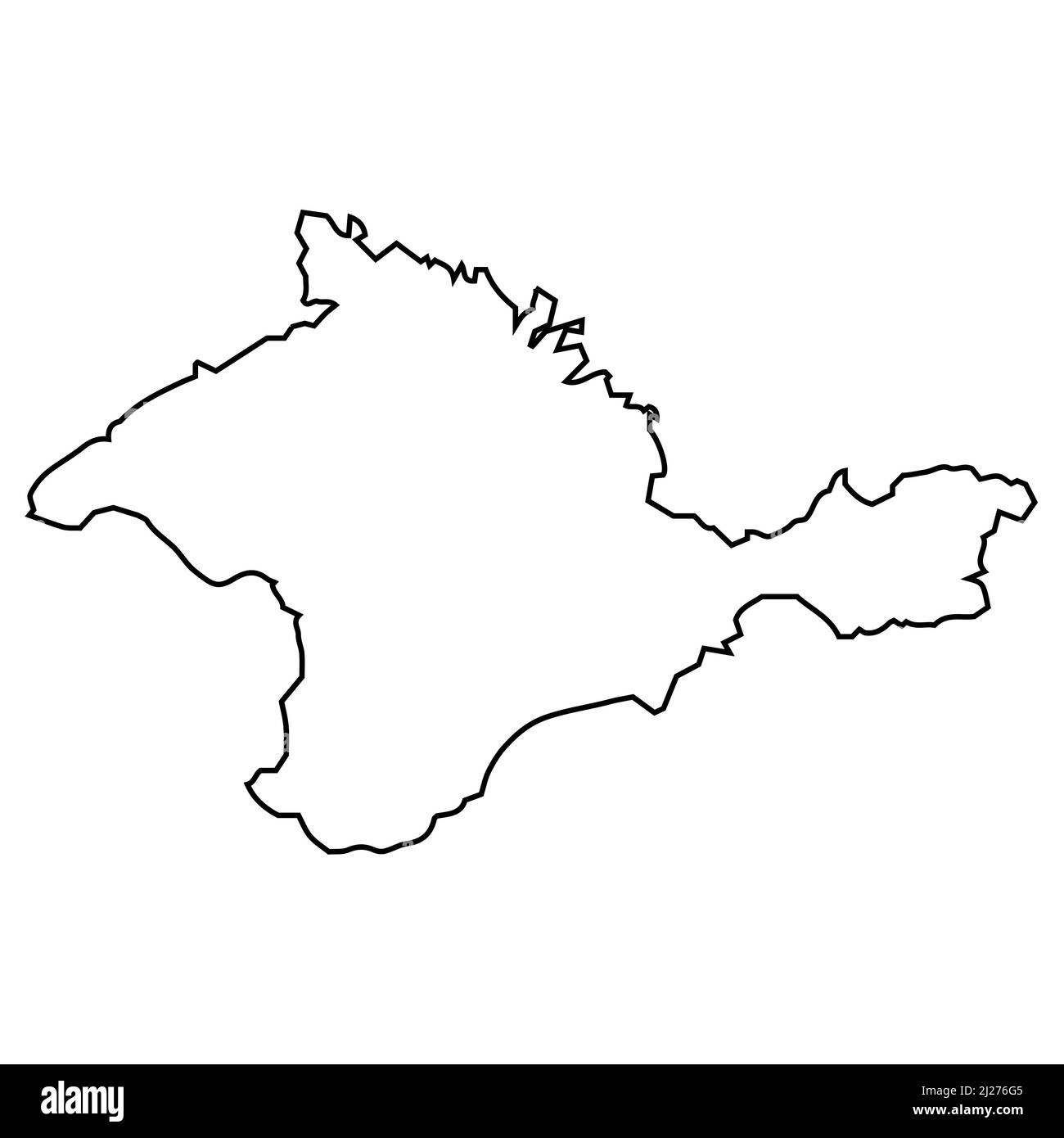 Die Umrisse die Karte der Krim-Halbinsel, die Grenzen der Republik Krim Stock Vektor