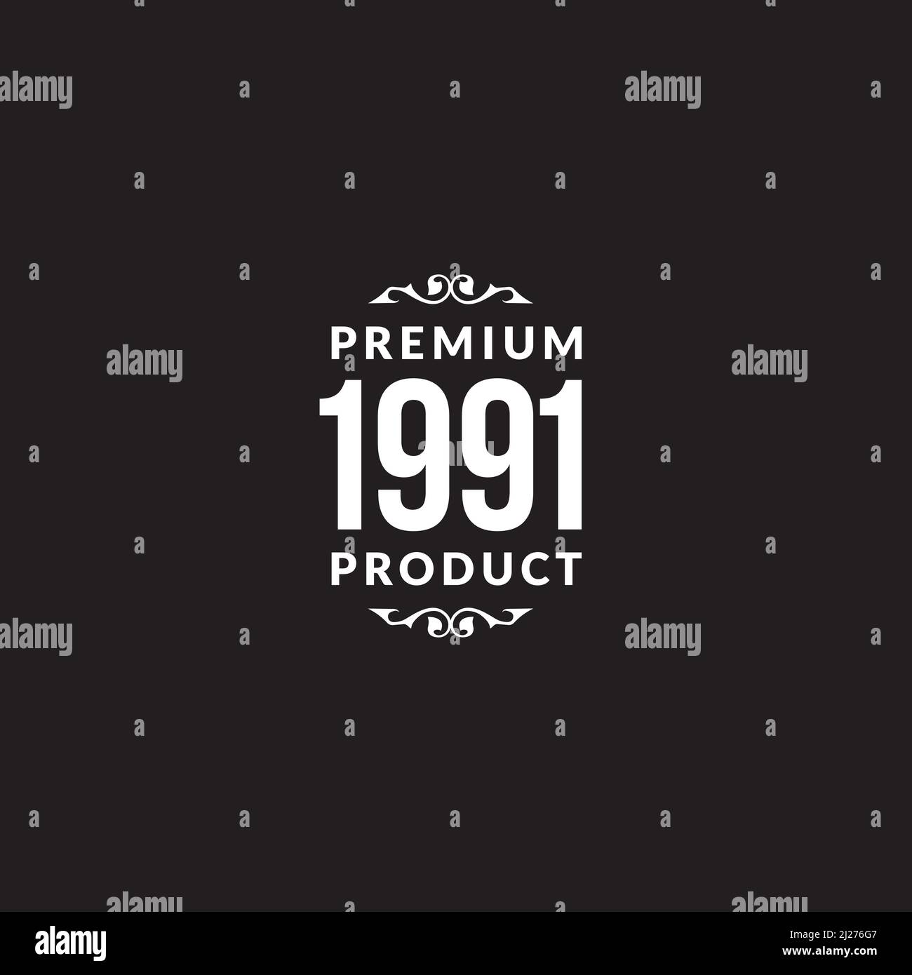Premium 1991 Produkt Grafikdesign Stock Vektor