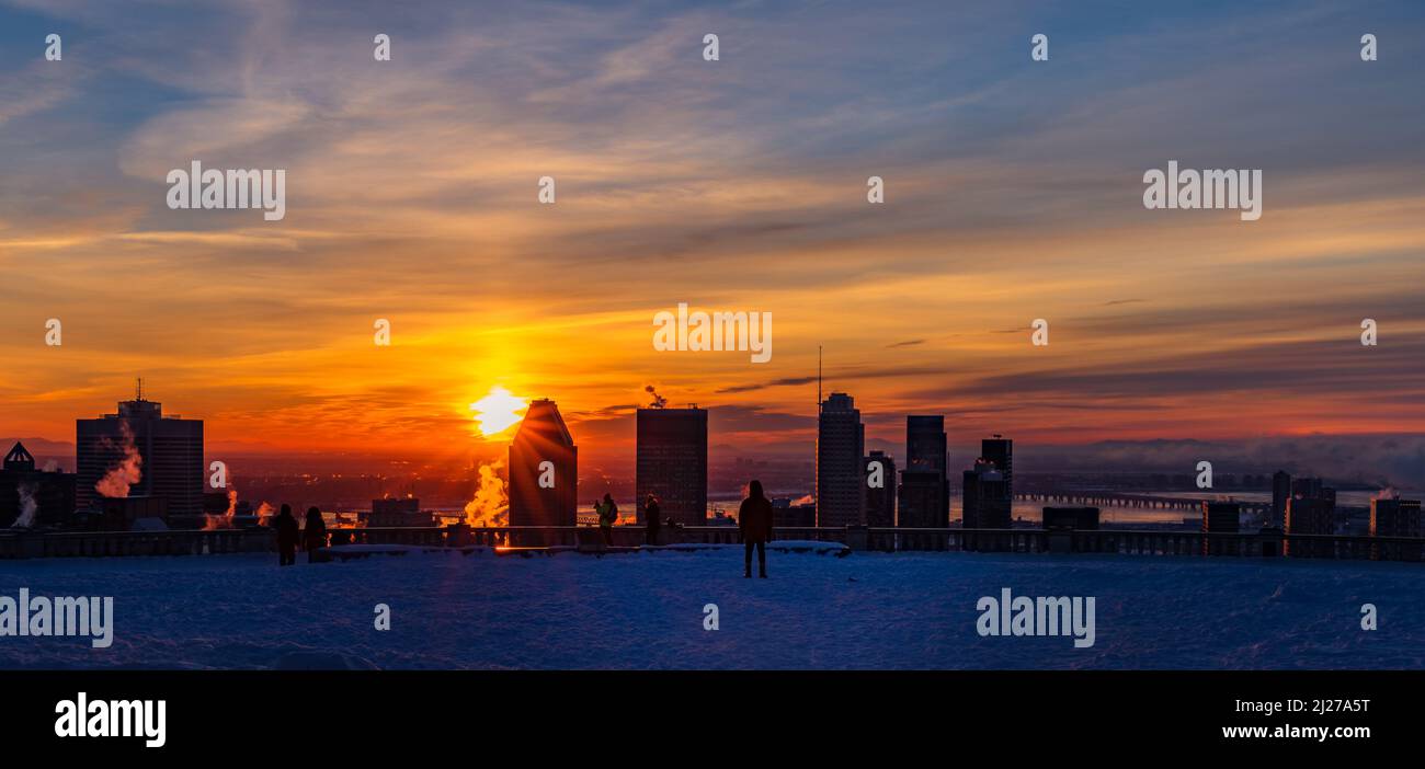Blick auf das belvedere auf dem Royal Mount in Montreal Stockfoto
