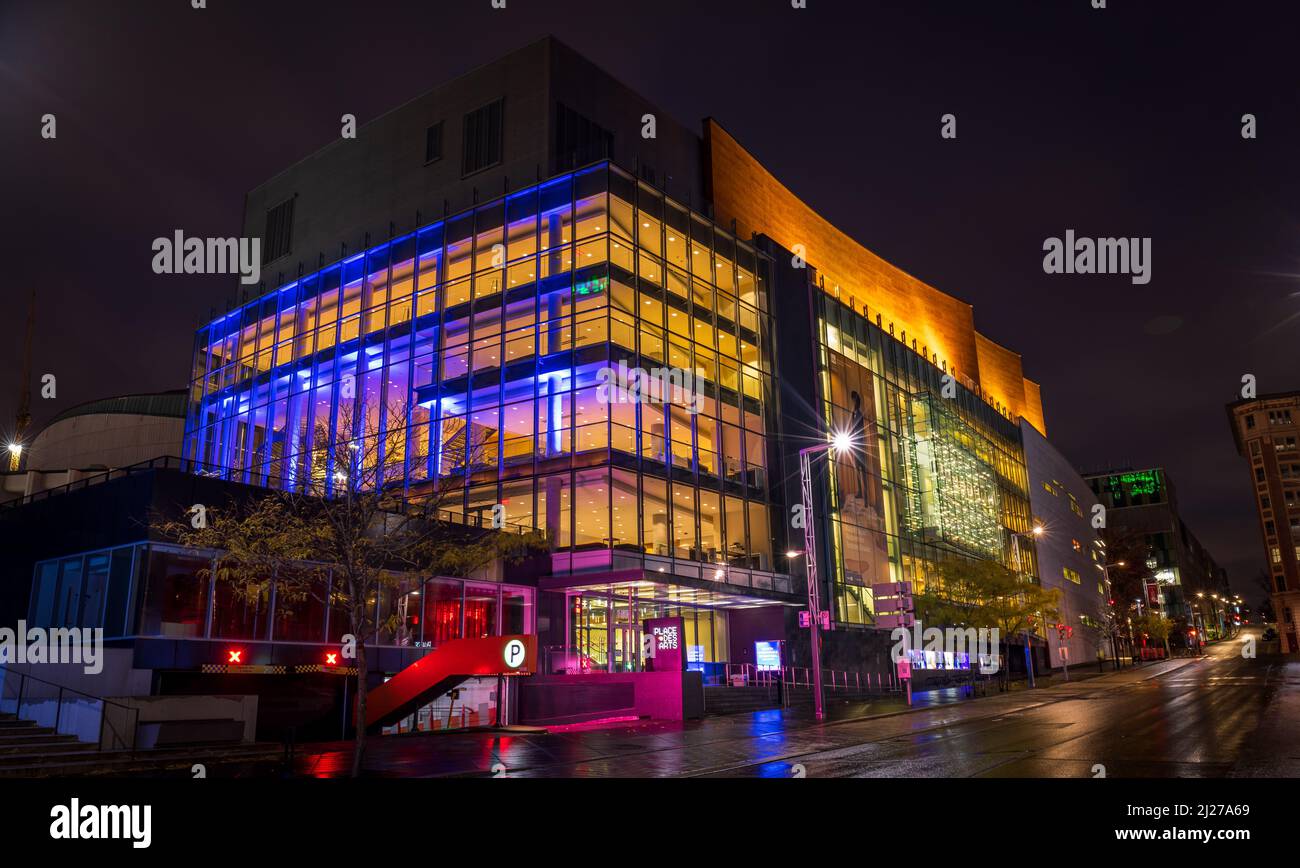 Das Maison symphonique de la Place des Arts de Montréal, wo das Montreal Symphony Orchestra nach dem Weggang der Zuschauer auftritt. Stockfoto