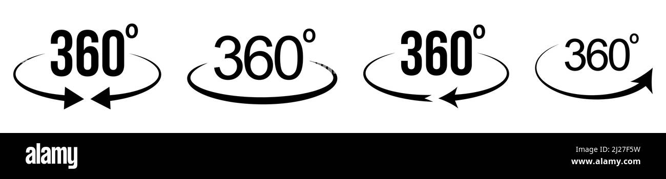 Winkel-360-Grad-Symbol Stock Vektor