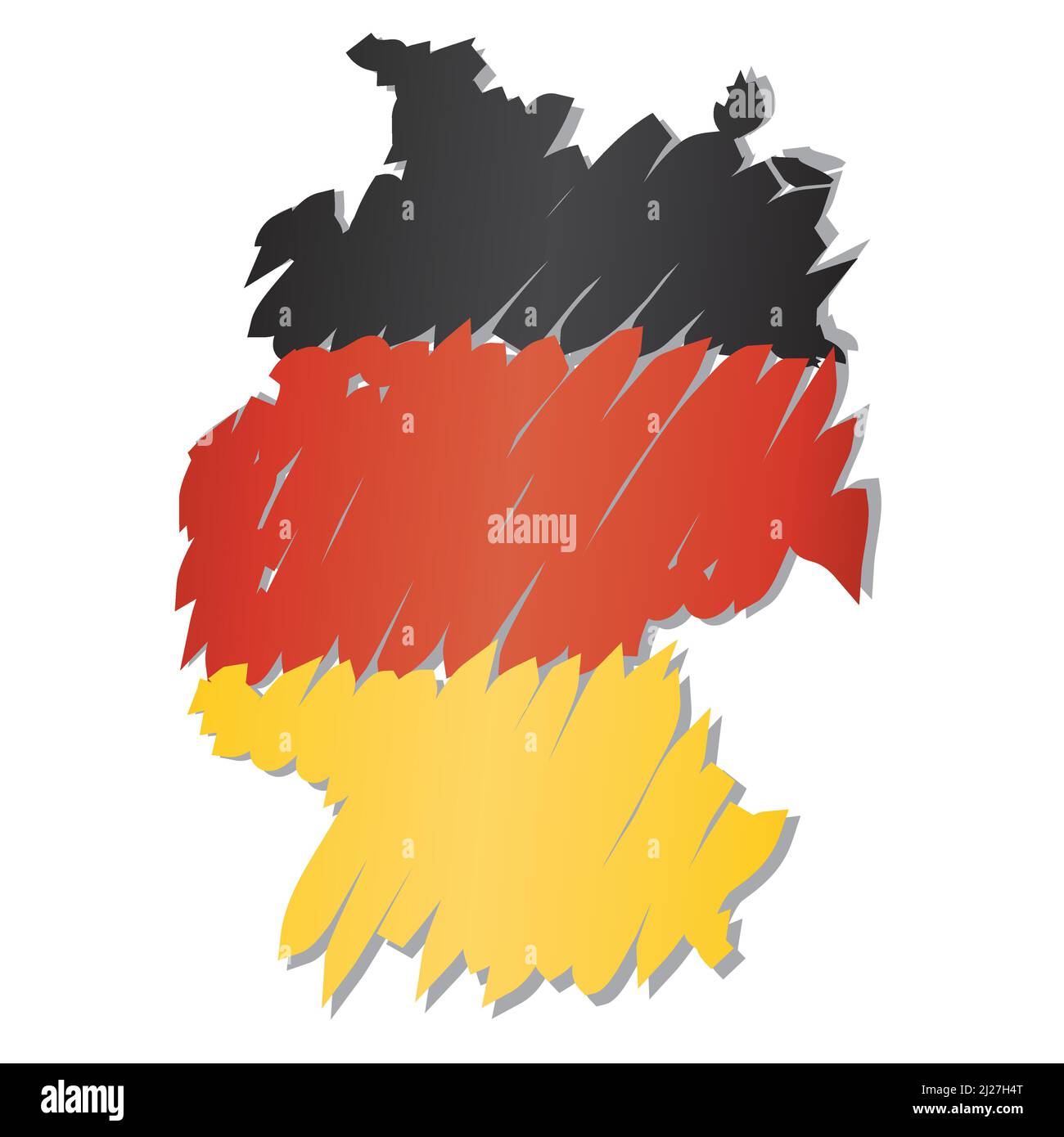 Flaggenkarte Deutschland, Vektorgrafik. Stock Vektor