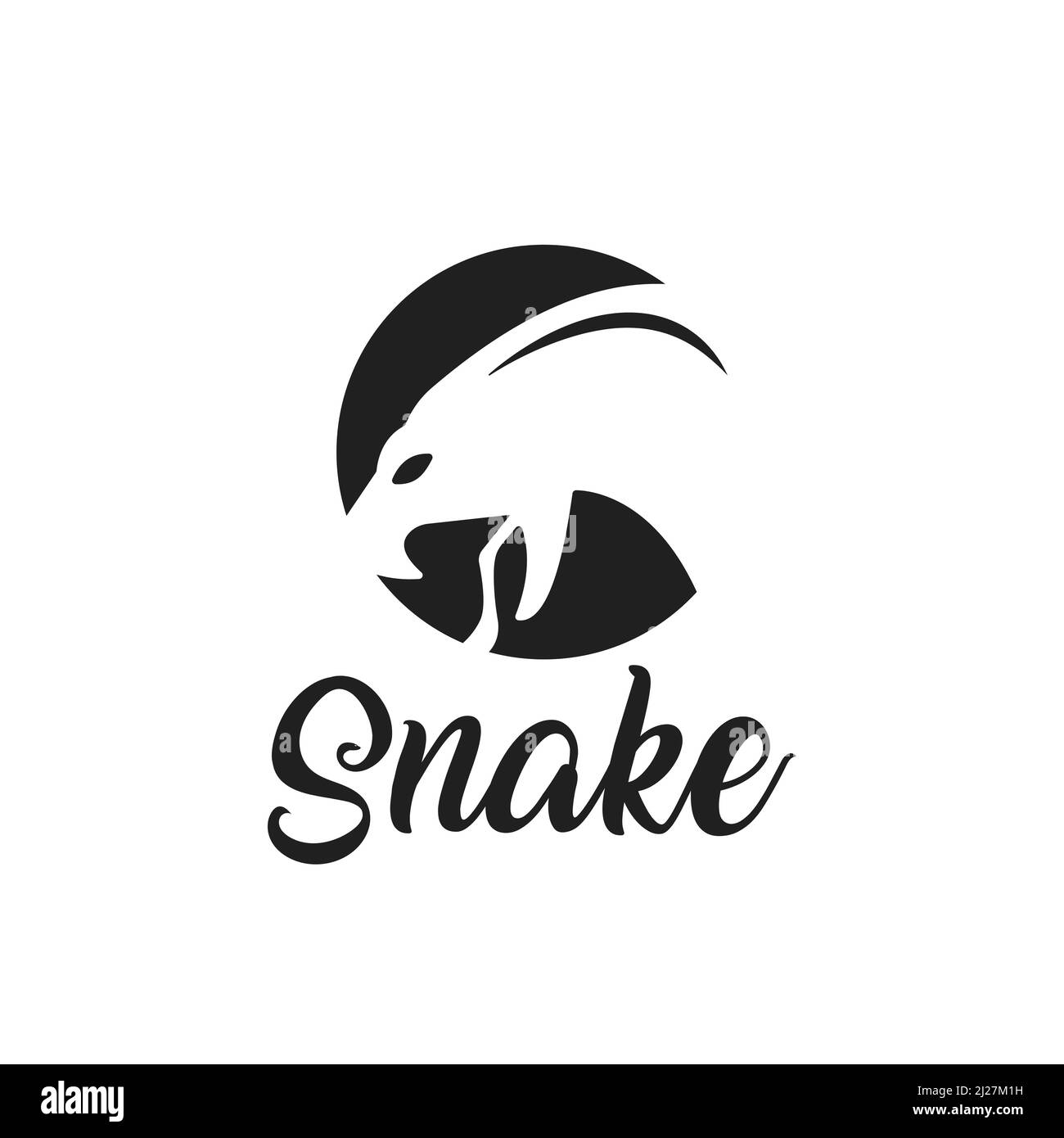 Snake Head Logo ragt heraus Zunge gefährliche Schlange Silhouette Design Illustration Stock Vektor