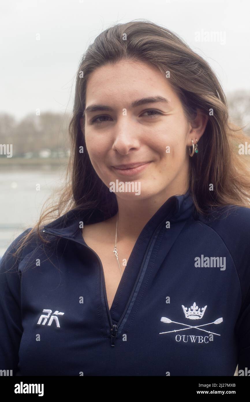 London, Großbritannien. 30. März 2022. Die Crews von Oxford & Cambridge treffen sich im London Rowing Club am Putney Embankment mit der Presse. Die Mannschaften der Männer und Frauen beim Sunday's Boat Race nahmen an einer Pressekonferenz Teil. Kredit: Peter Hogan/Alamy Live Nachrichten Stockfoto