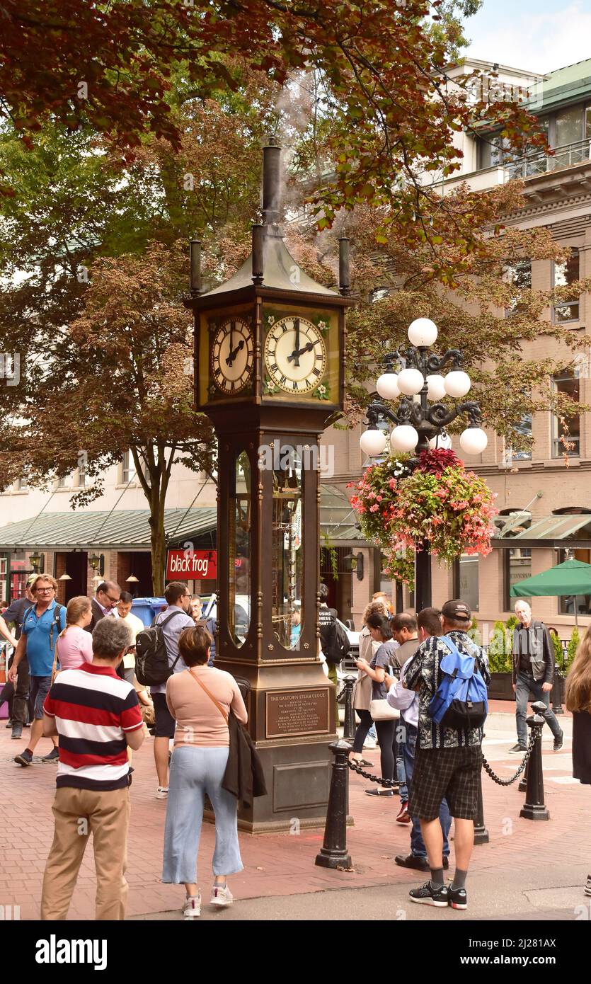 Dampfuhr, Gastown Area, Vancouver, British Columbia, Kanada Stockfoto