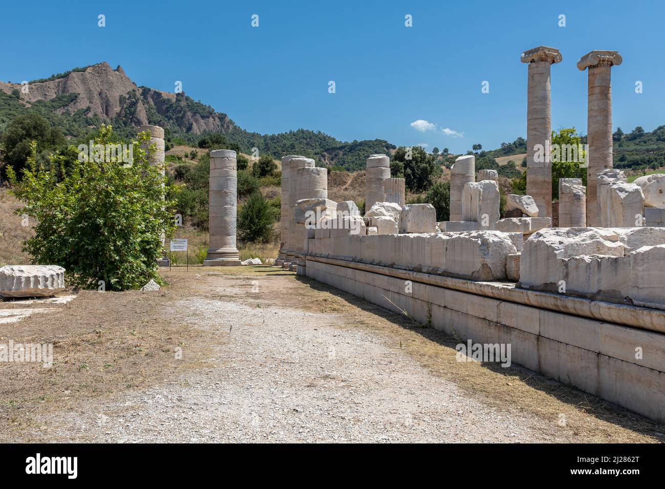 Tempel der Artemis in der antiken Stadt Sardis, Manisa, Türkei. Stockfoto