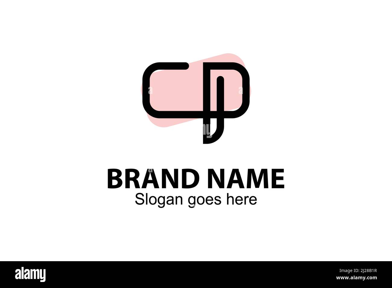 Line Art CP Letter Logo Designkonzept. C P-Schriftzug im Line-Art-Design. Modernes und elegantes Logo. Einfaches, flaches Design. Stock Vektor