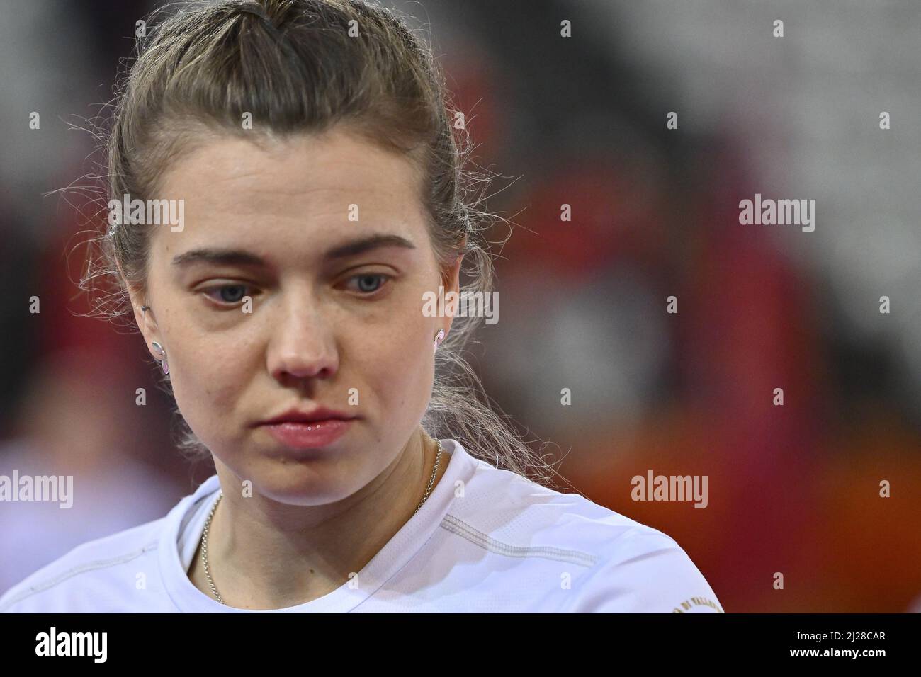 Kaisa Alanko vom Megabox Volley während des Spiels der Women's Volleyball Championship Series A1 zwischen Acqua &amp; Sapone Volley Roma und MeqaBox Volley im PalaEur, 30.. März 2022 in Rom, Italien. Stockfoto