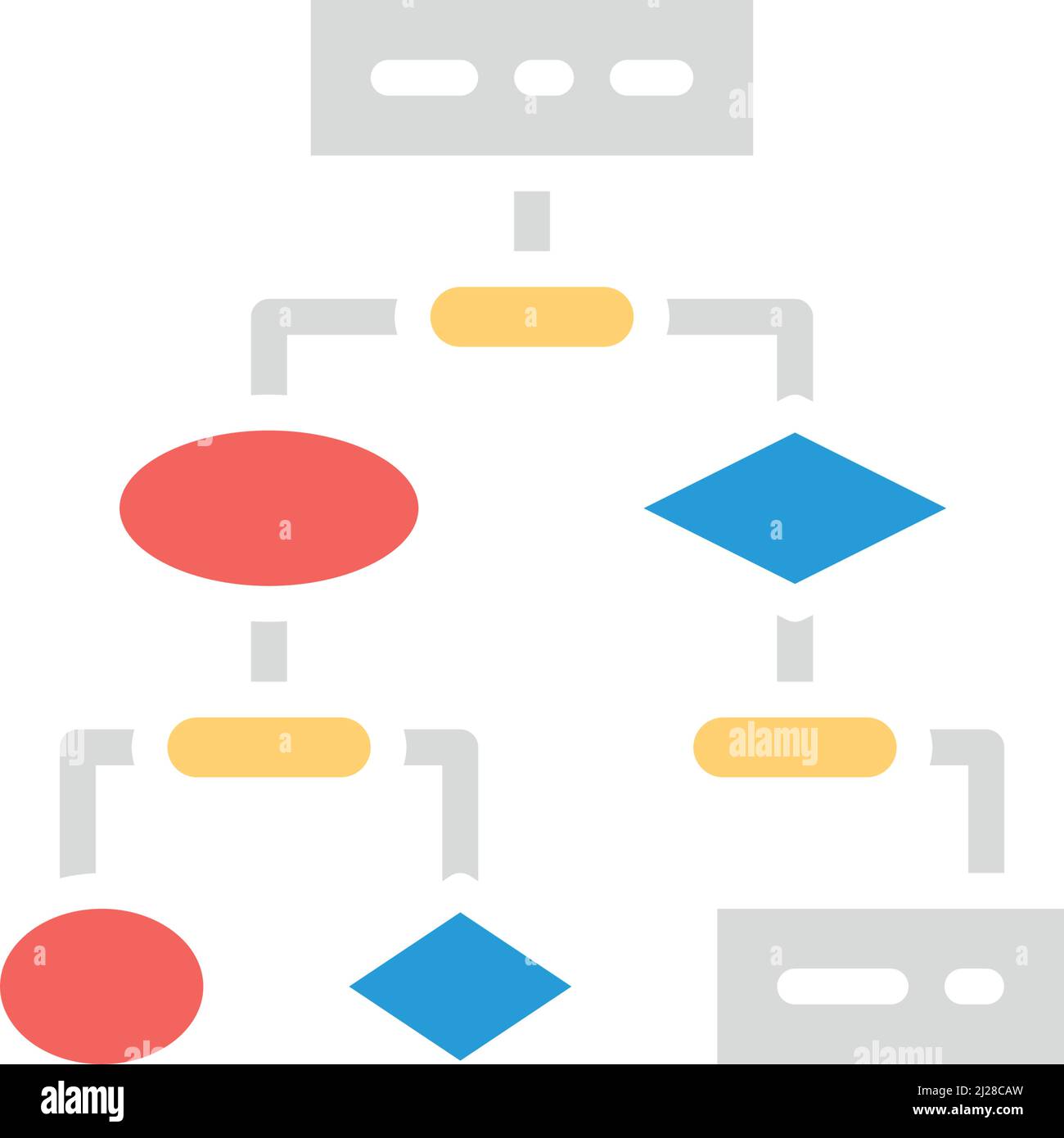 Vektoralgorithmus, Coding Block Schemes White Line Symbol. Stock Vektor