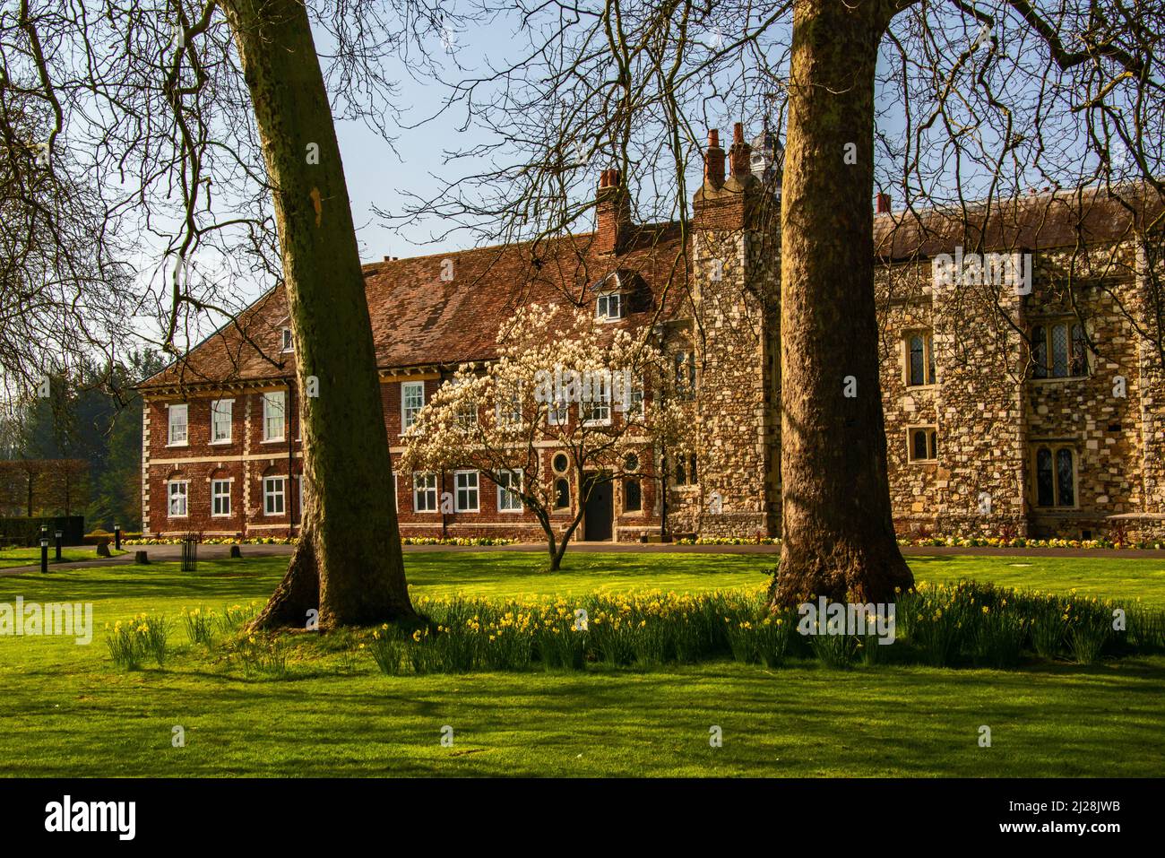 Hall Place Bexley im frühen Frühling. Stockfoto