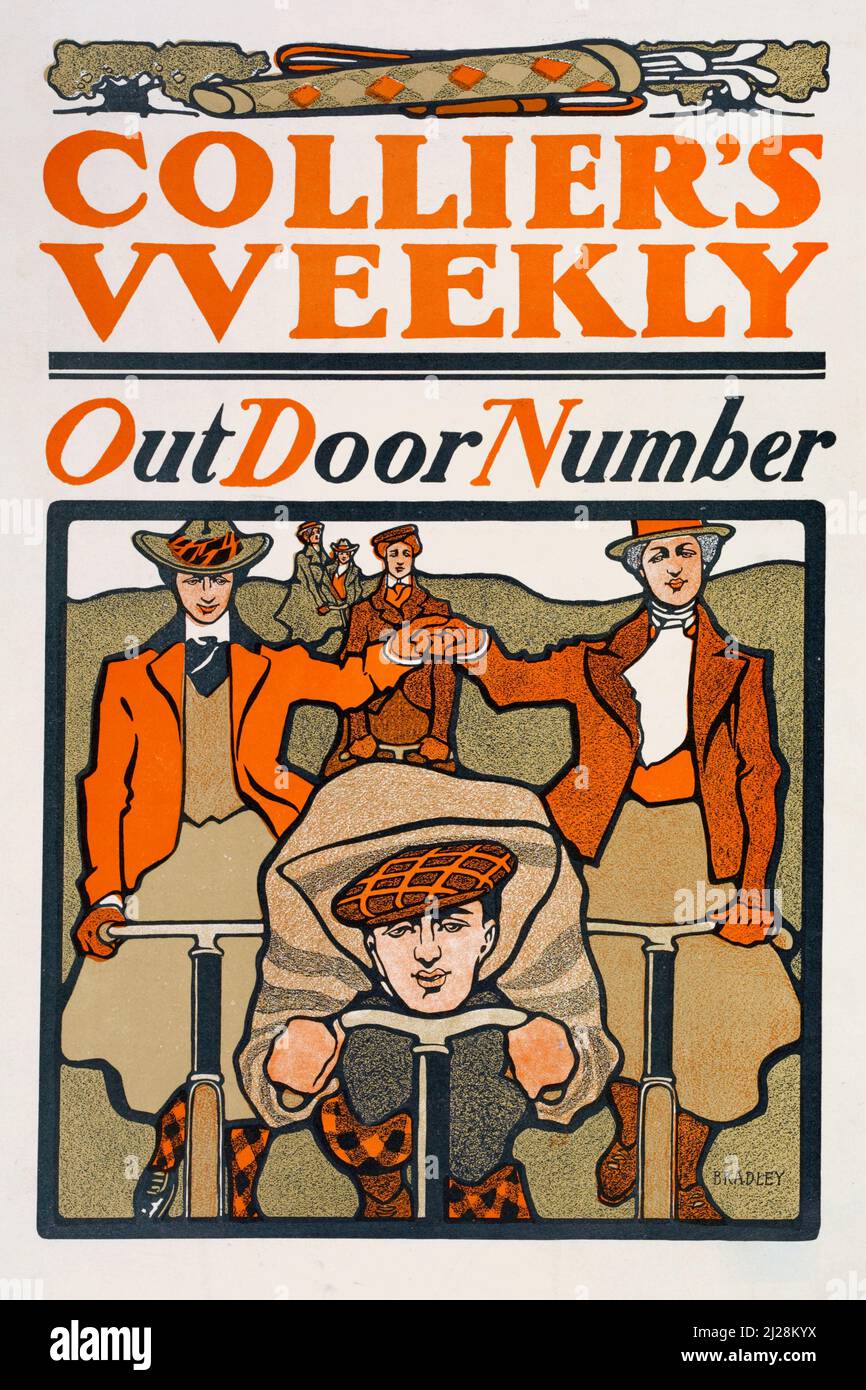 Will Bradley Artwork - Colliers wöchentlich. Nummer für den Außeneingang. (1894-1896) American Art Nouveau - Old and vintage Poster / Magazine Cover Stockfoto