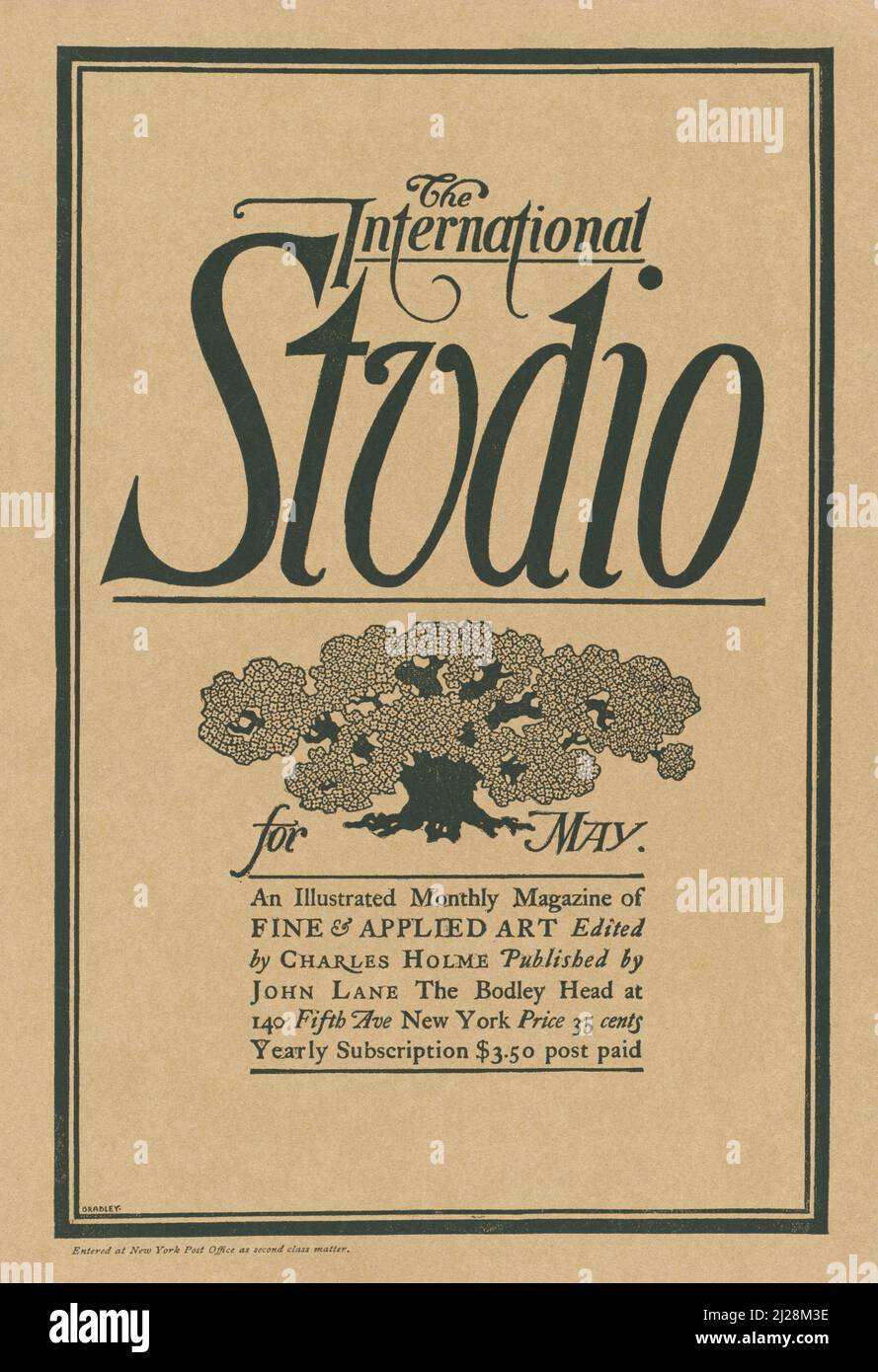 Will Bradley Artwork - das internationale Studio für Mai, 1897. Mai (1897) American Art Nouveau - Old and vintage Poster / Magazine Cover. Stockfoto