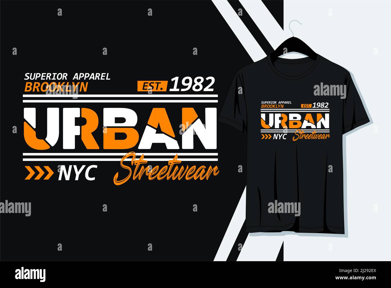 Typografie Urban Streetwear Vektorgrafik zum Bedrucken von T-Shirts und anderen Verwendungszwecken Stock Vektor