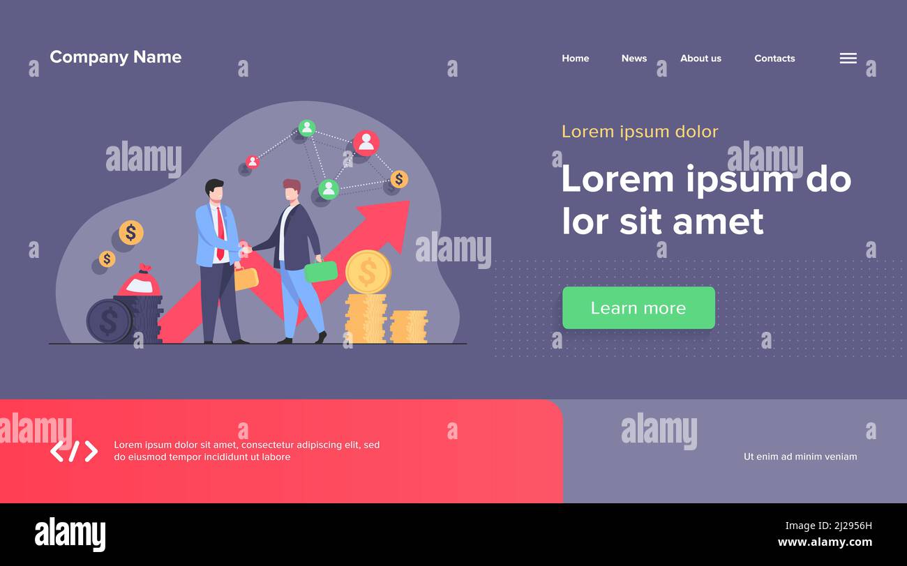 Zwei Geschäftspartner handshaking flache Vektor-Illustration. Cartoon Geschäftsleute Abschluss Vereinbarung für den Erfolg. Partnerschaft, Teamarbeit und Verhandlungsfähigkeit Stock Vektor