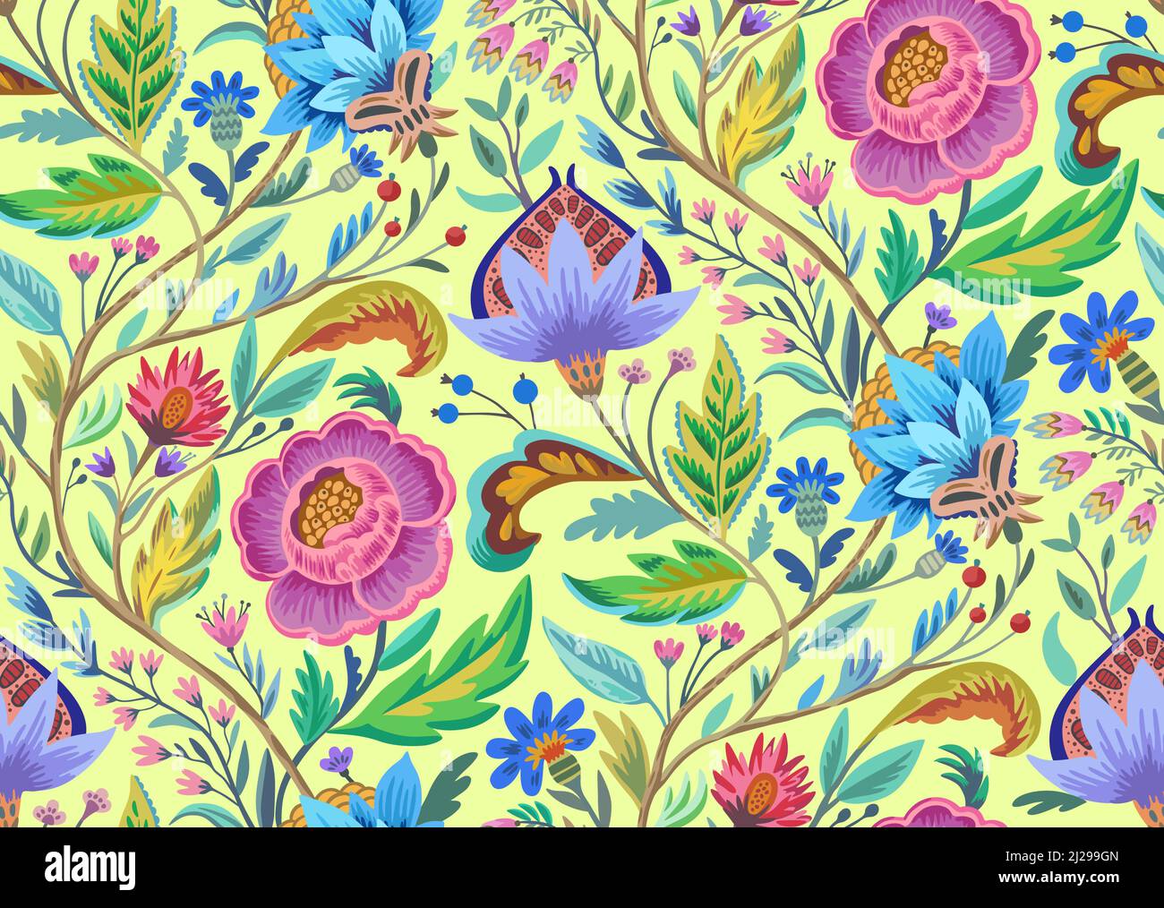 Vintage floral ornamental Muster ni viktorianischen Stil für Dekor, Tapete, Stoff-Design. Stock Vektor