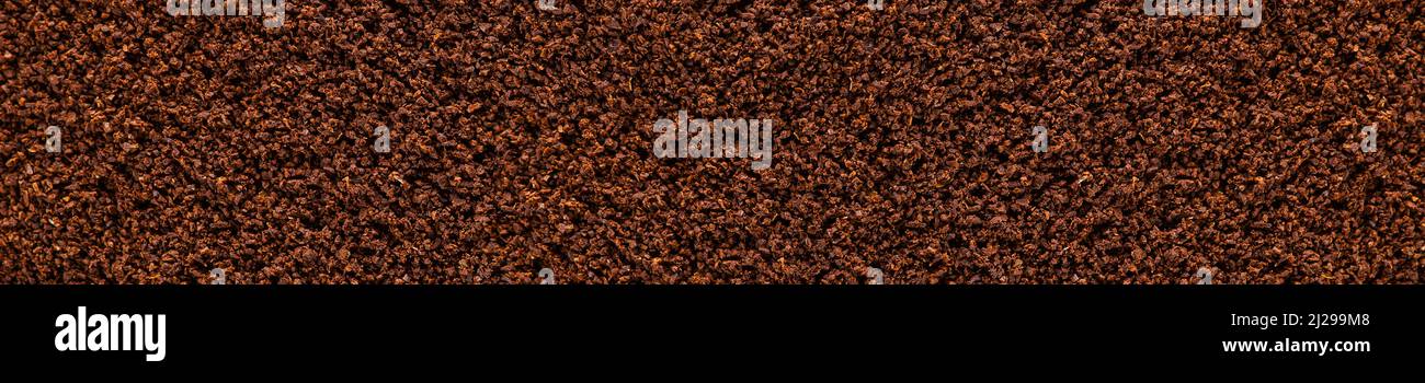 Kaffee mahlen Textur Hintergrund, Banner. Kaffeepulver abstrakten Hintergrund Stockfoto