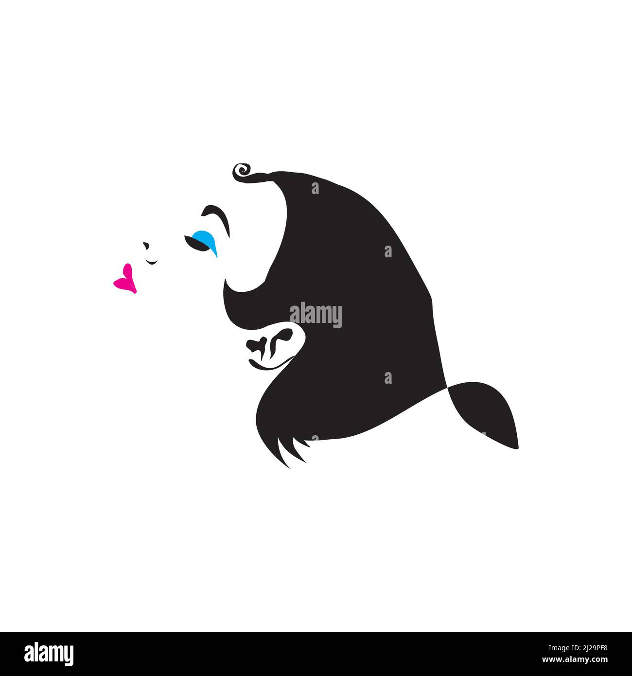 Freihändig Zeichnung Skizze eines schönen Frau Gesicht. Vektorgrafik Stock Vektor