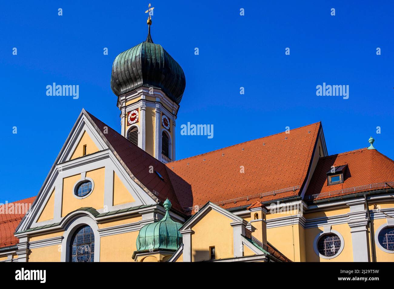 St. Nikolaus, römisch-katholische Stadtpfarrkirche, Immenstadt, Allgäu, Bayern, Deutschland Stockfoto