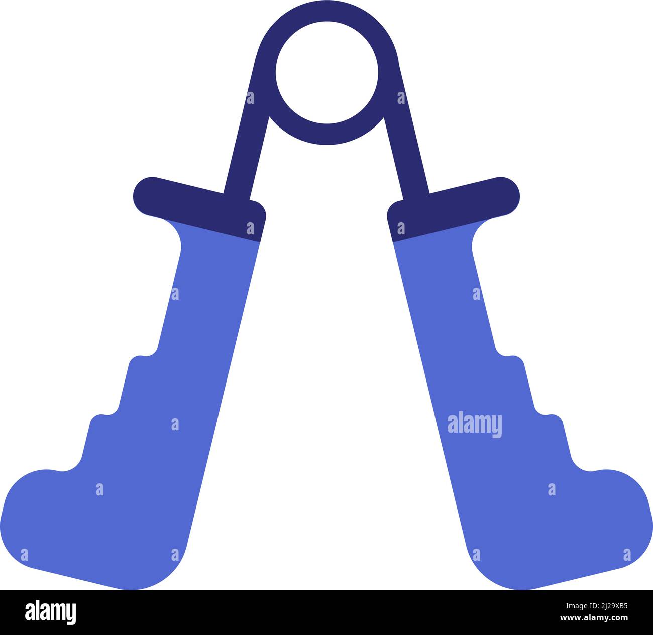 Flaches Vektorsymbol für Brustaufweiserweiterung auf weißem Hintergrund isoliert. Logo des Fitnessstudios. Symbol für das Sport-Workout-Tool für körperliches Training Stock Vektor