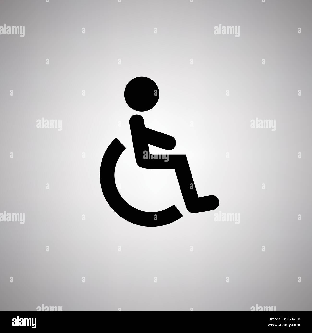 Piktogramm einer Person, die im Rollstuhl sitzt. Bearbeitbarer Vektor. Stock Vektor