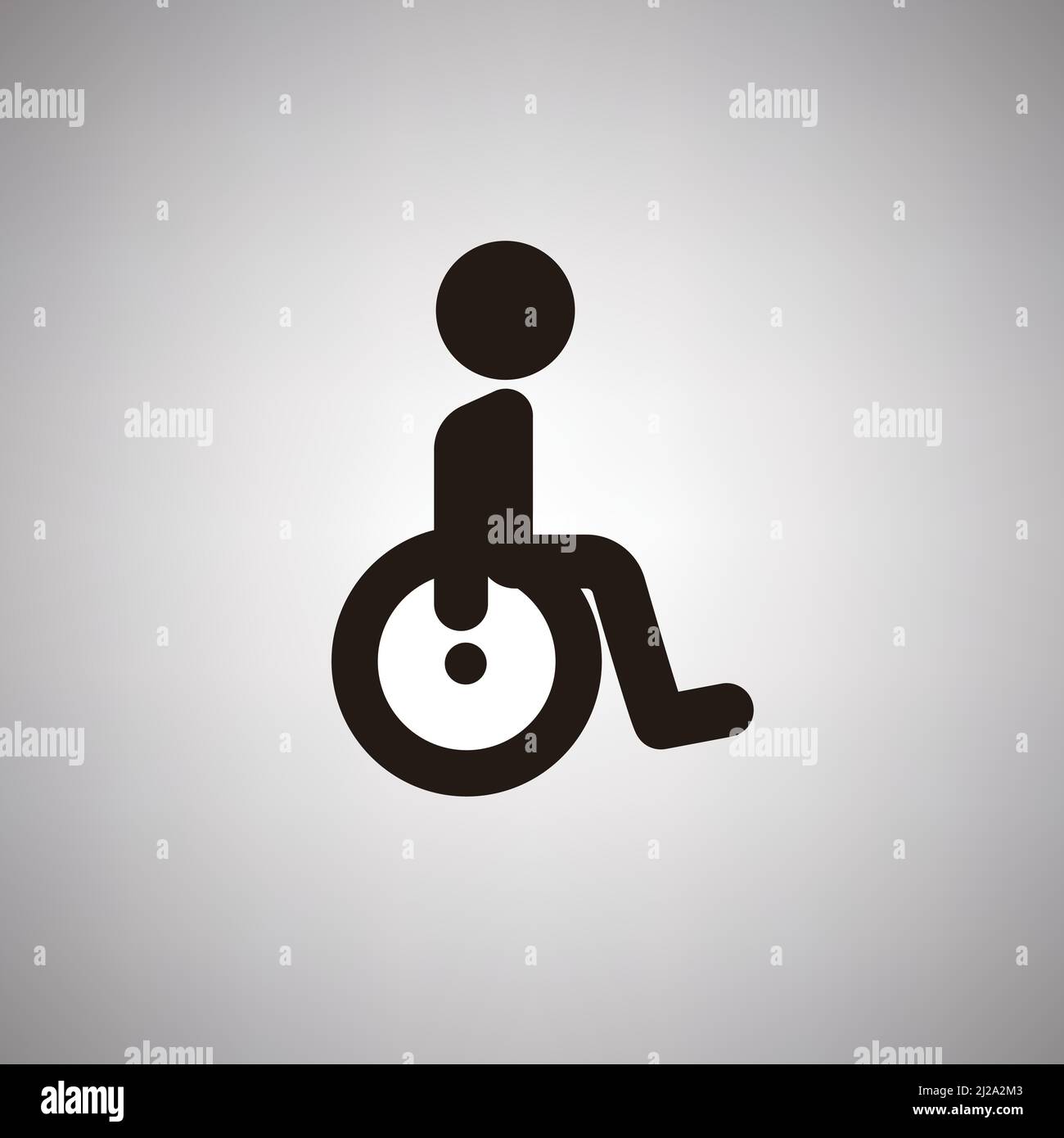 Eine Person, die im Rollstuhl sitzt. Piktogramm eines Rollstuhls. Bearbeitbarer Vektor. Stock Vektor