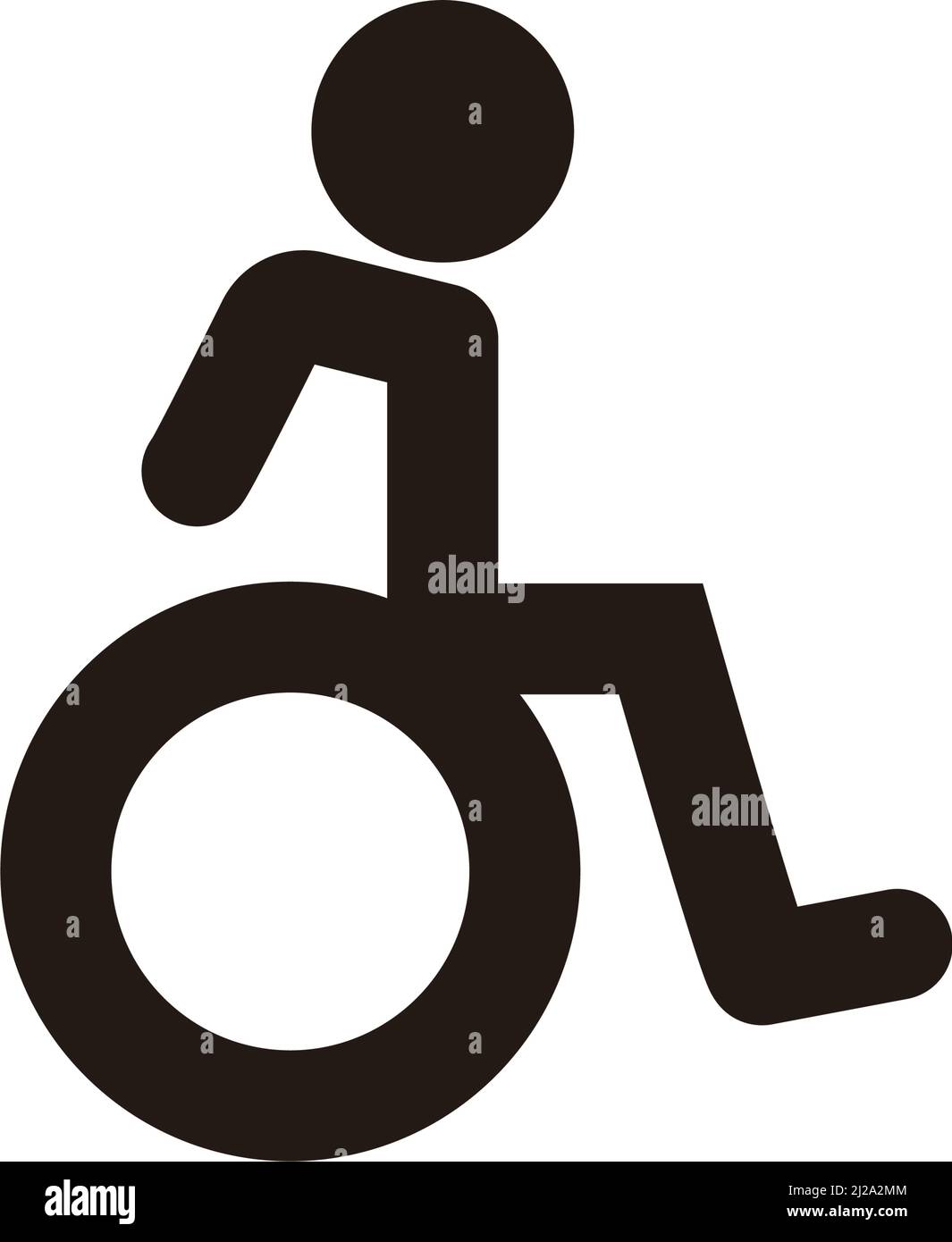 Eine Person, die einen Rollstuhl rudert. Bearbeitbarer Vektor. Stock Vektor