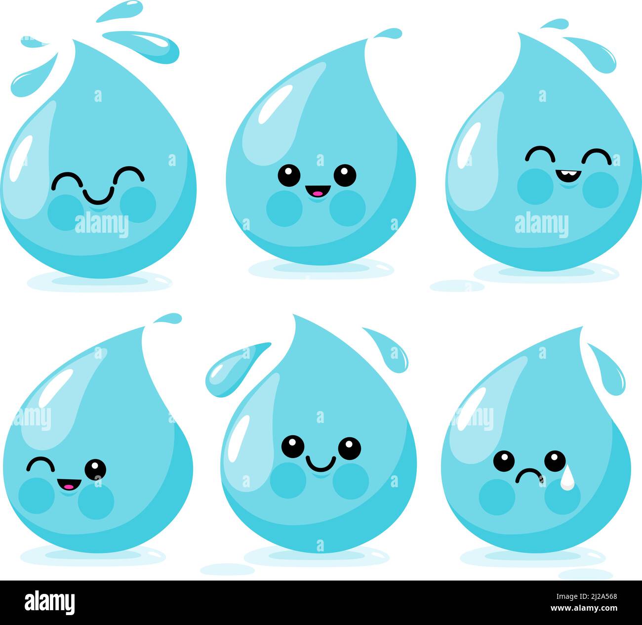 Cartoon Wassertropfen Zeichen. Vektorgrafik Stock Vektor