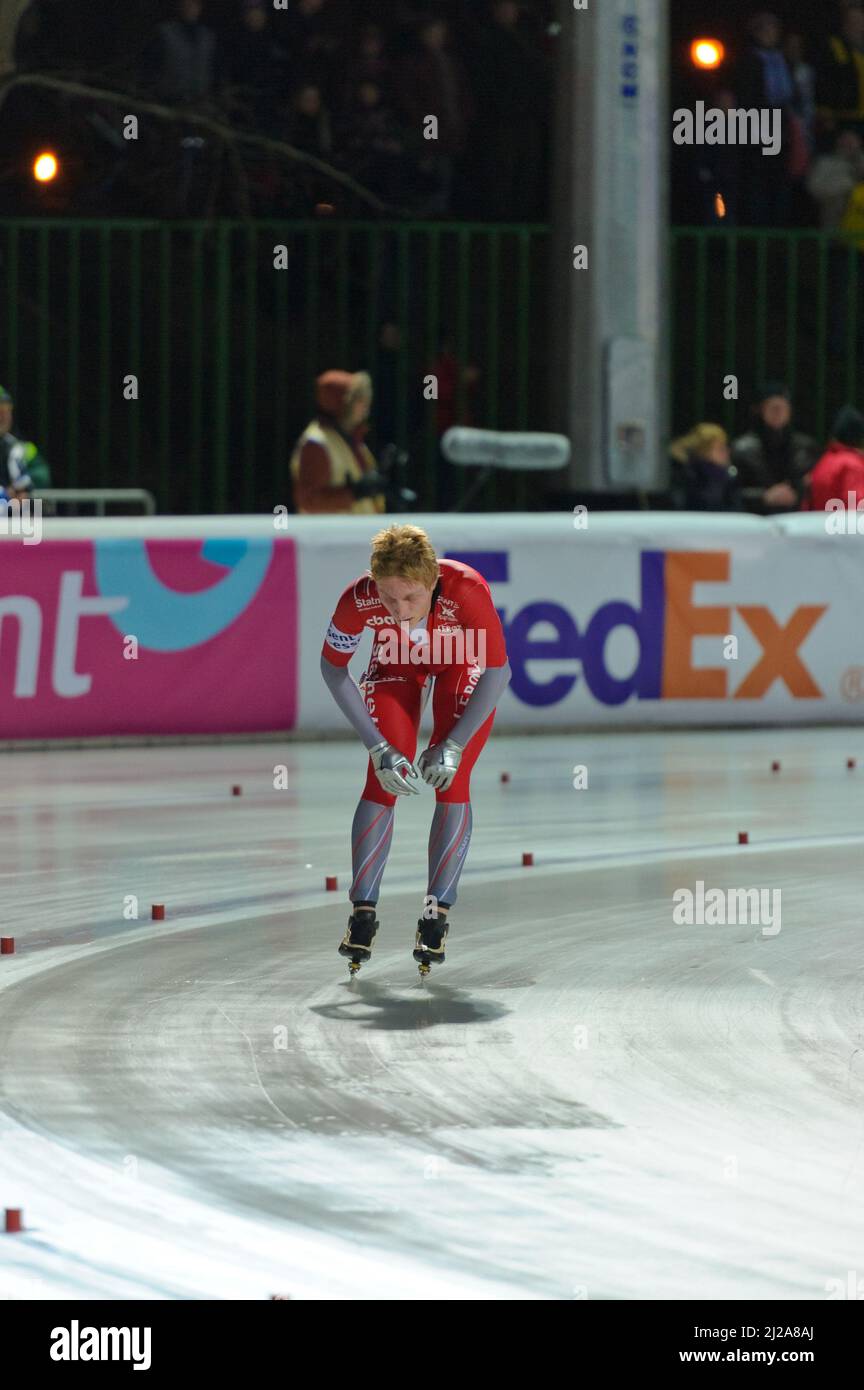 Håvard Bøkko Wettbewerb für Norwegen bei den Essent European Speed Skating Championships 2012, City Park Ice Rink, Budapest, Ungarn Stockfoto