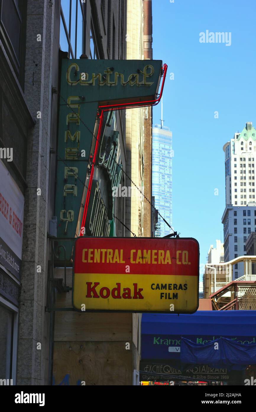 Old Central Camera Shop in der Innenstadt von Chicago, Illinois. Stockfoto Old Central Camera Shop in der Innenstadt von Chicago, Illinois. Stockfoto