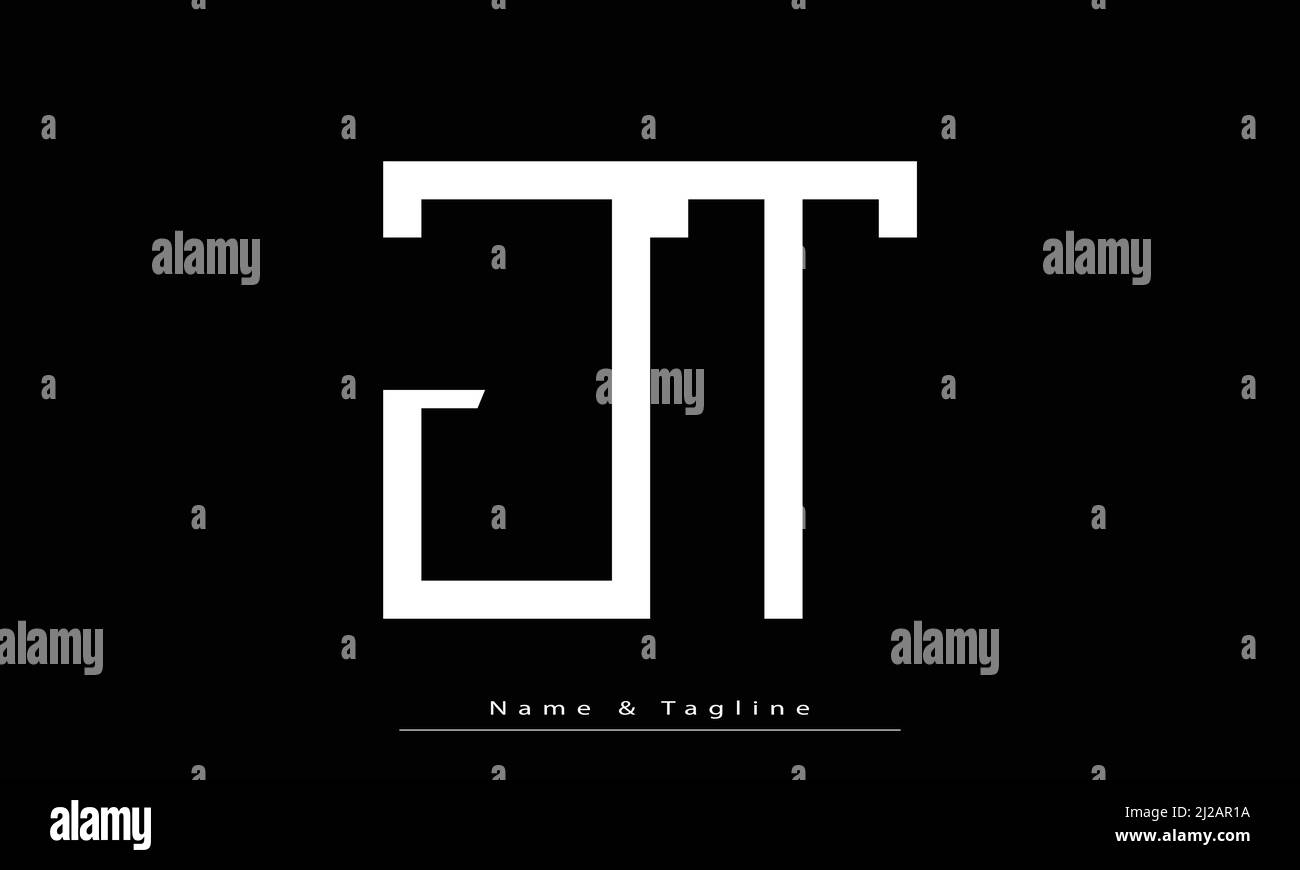 Buchstabenbuchstaben Initialen Monogramm Logo JT, TJ Stock Vektor