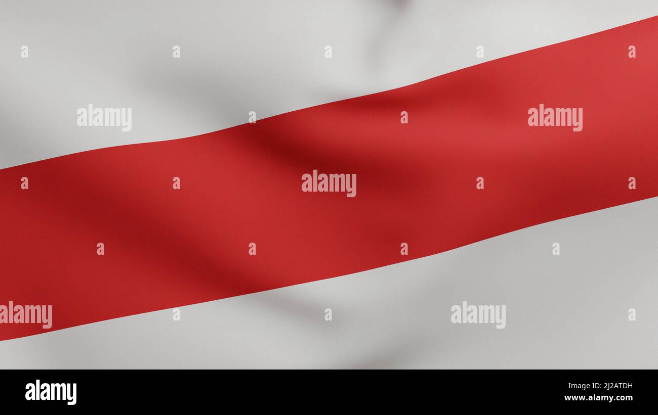 Die Nationalflagge Weissrusslands winkt 3D Render, demokratische weißrussische Volksrepublik die Flagge Weissrusslands Stockfoto