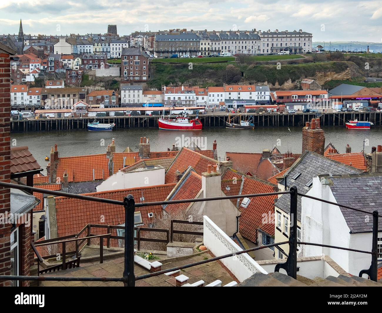Die Küstenstadt Whitby in North Yorkshire an der Nordostküste Englands. Stockfoto
