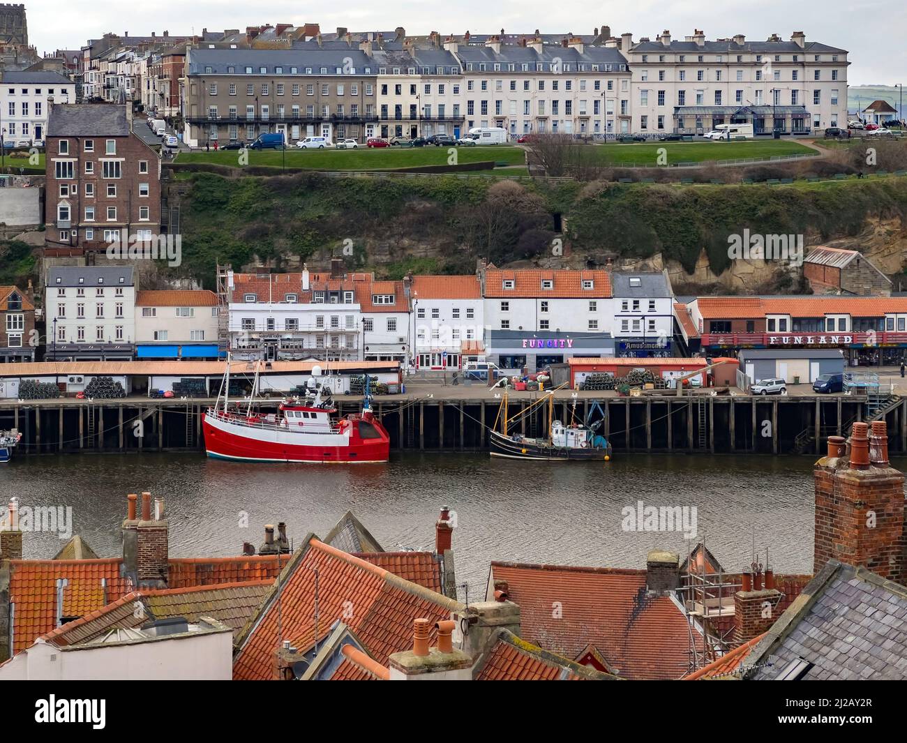 Die Küstenstadt Whitby in North Yorkshire an der Nordostküste Englands. Stockfoto