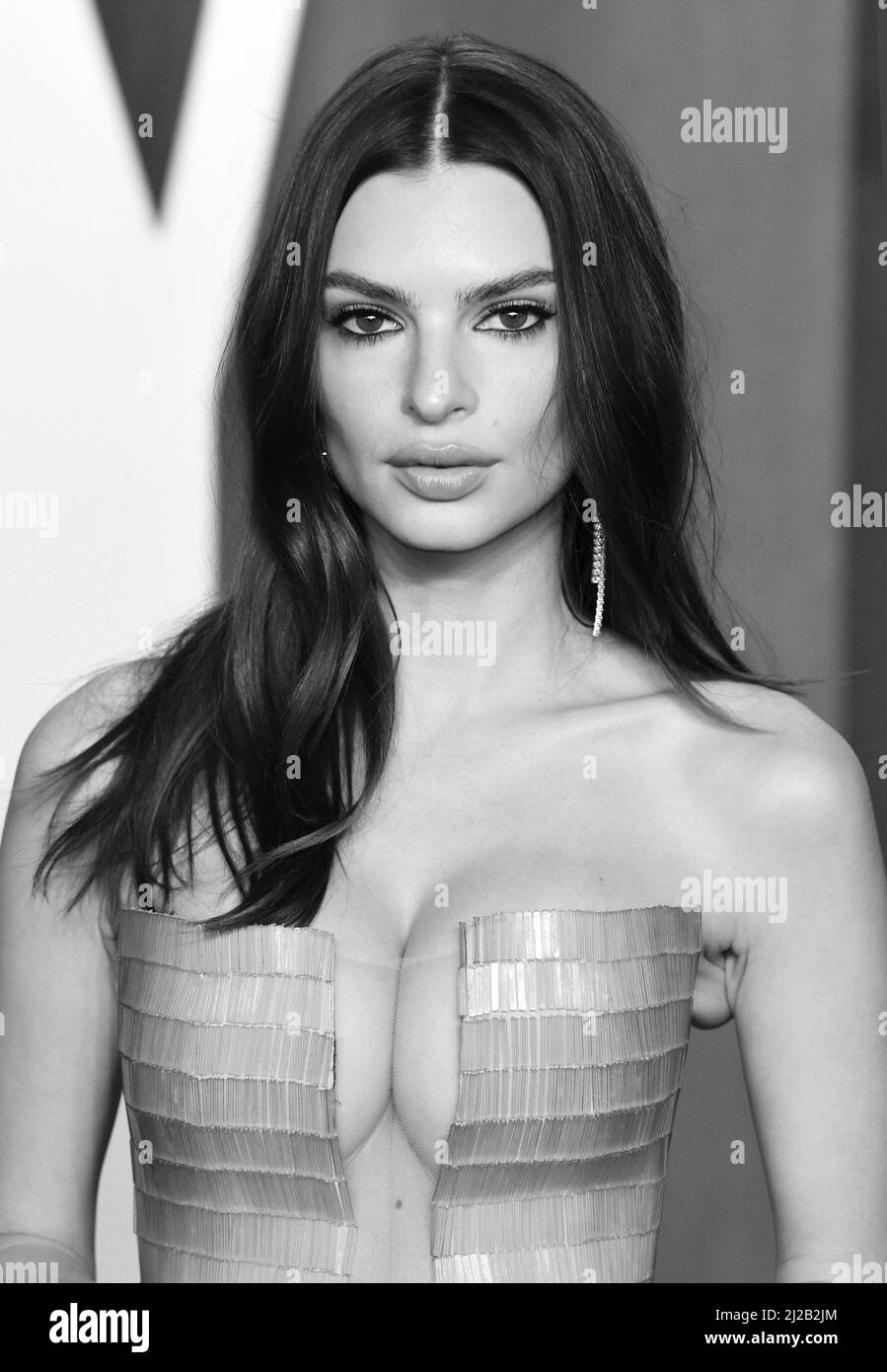 27.. März 2022, Los Angeles, USA. Emily Ratajkowski, Teilnahme an der Vanity Fair Oscar Party 2022, Wallis Annenberg Center for the Performing Arts, Los Stockfoto