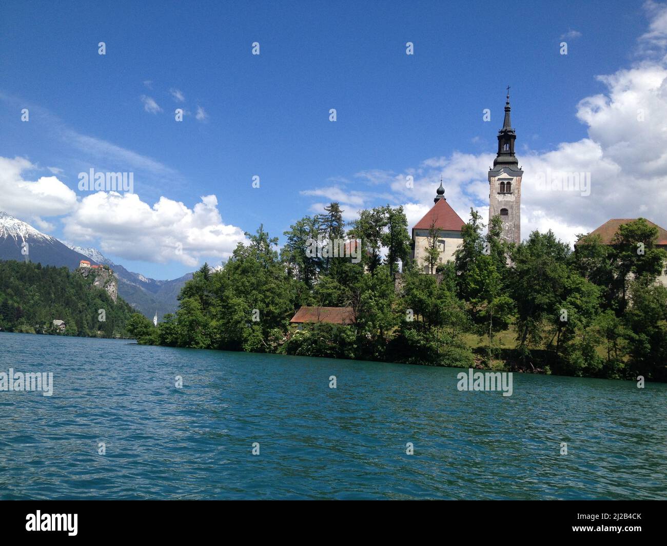 Romantischer Ort wie der Bleder See in Slowenien Stockfoto