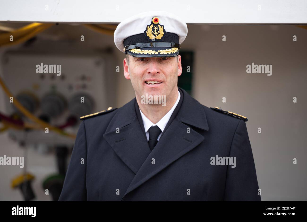 Kiel, Deutschland. 31. März 2022. Der neue Kommandant der Gorch Fock, Kapitän zur See Andreas