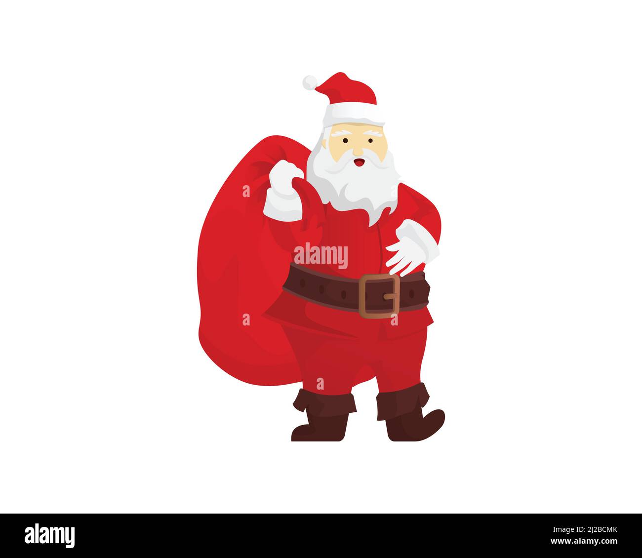 Weihnachtsmann mit einem Sack von Geschenken und Geschenken Stock Vektor