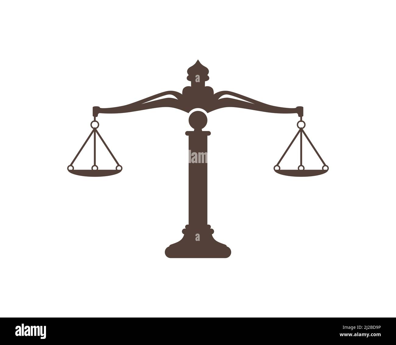 Symbol für Gerechtigkeit, Urteil, Anwaltskanzlei, Rechtsanwalt und Rechtsberater Stock Vektor