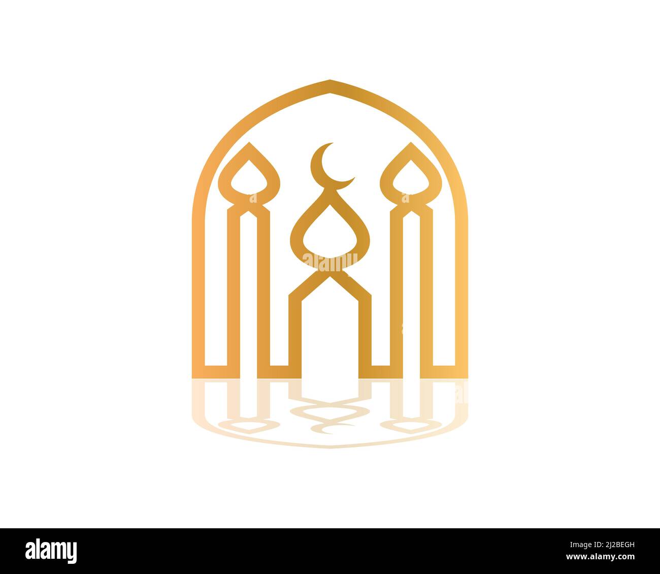 Goldene Moschee Kreatives Symbol und Ikone Stock Vektor