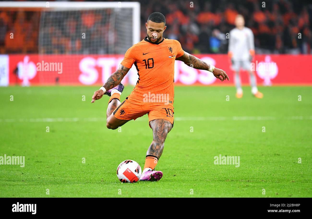 Freundschaftsspiel, Amsterdam Arena: Niederlande vs Deutschland; Memphis Depay (NED) Stockfoto