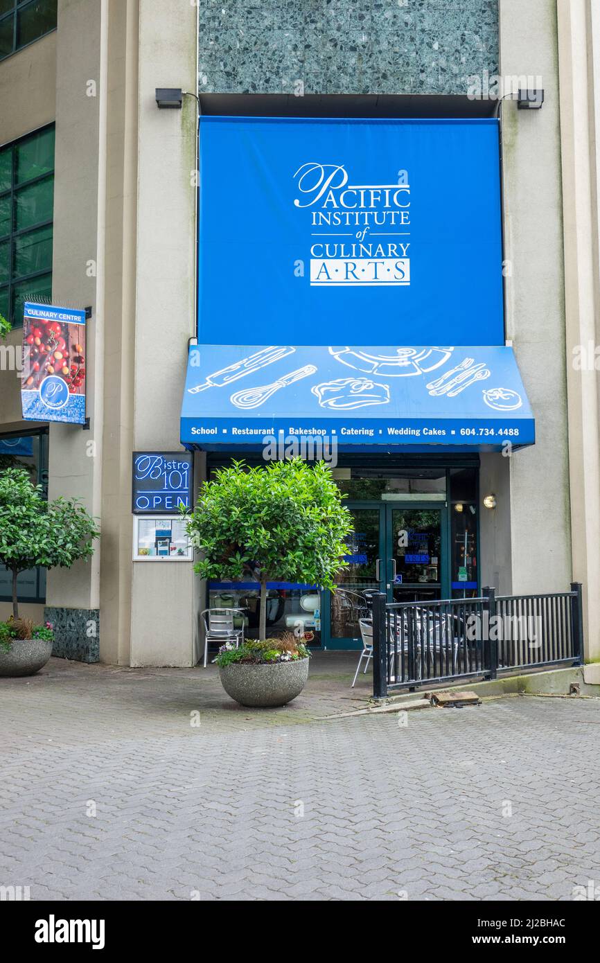 Pacific Institute Of Culinary Arts Restaurant Bistro 101 Auf Granville Island Vancouver Stockfoto
